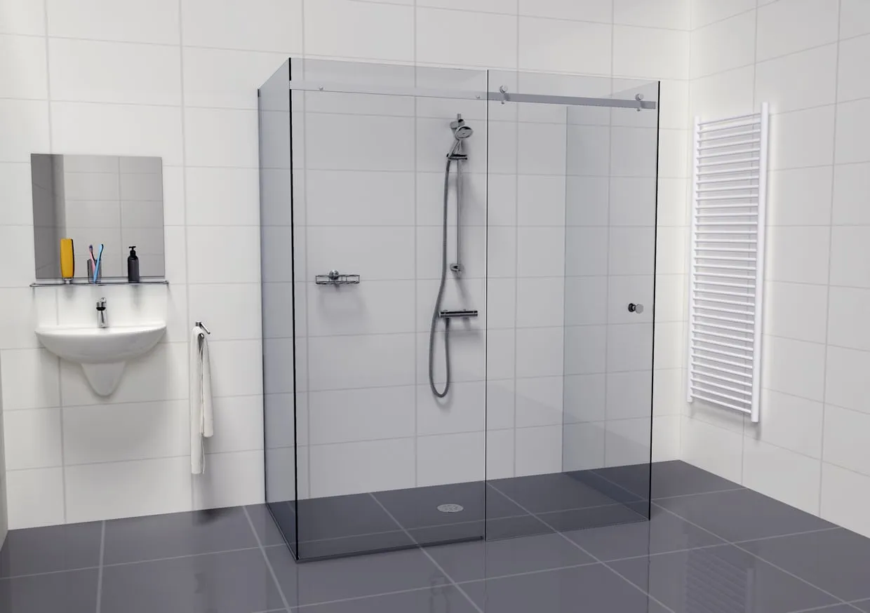 Douchecabine schuifdeur transparant glas Type 3