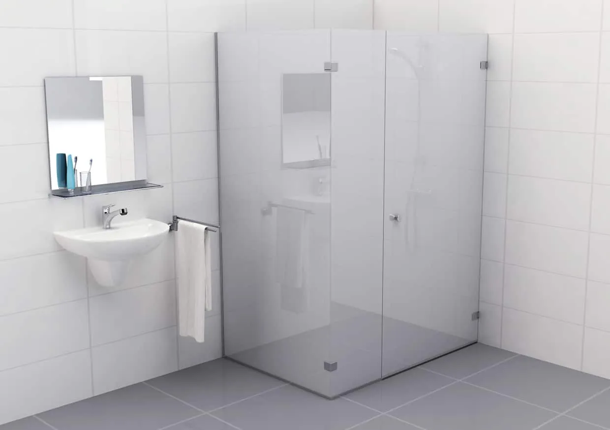 Douchecabine 90 graden maxi mat glas met U-profiel Type L