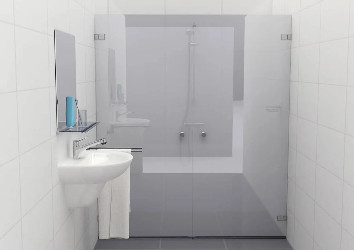 Dubbele douchedeuren mat glas Type L