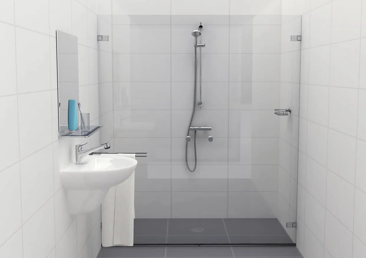 Dubbele douchedeuren transparant glas Type L