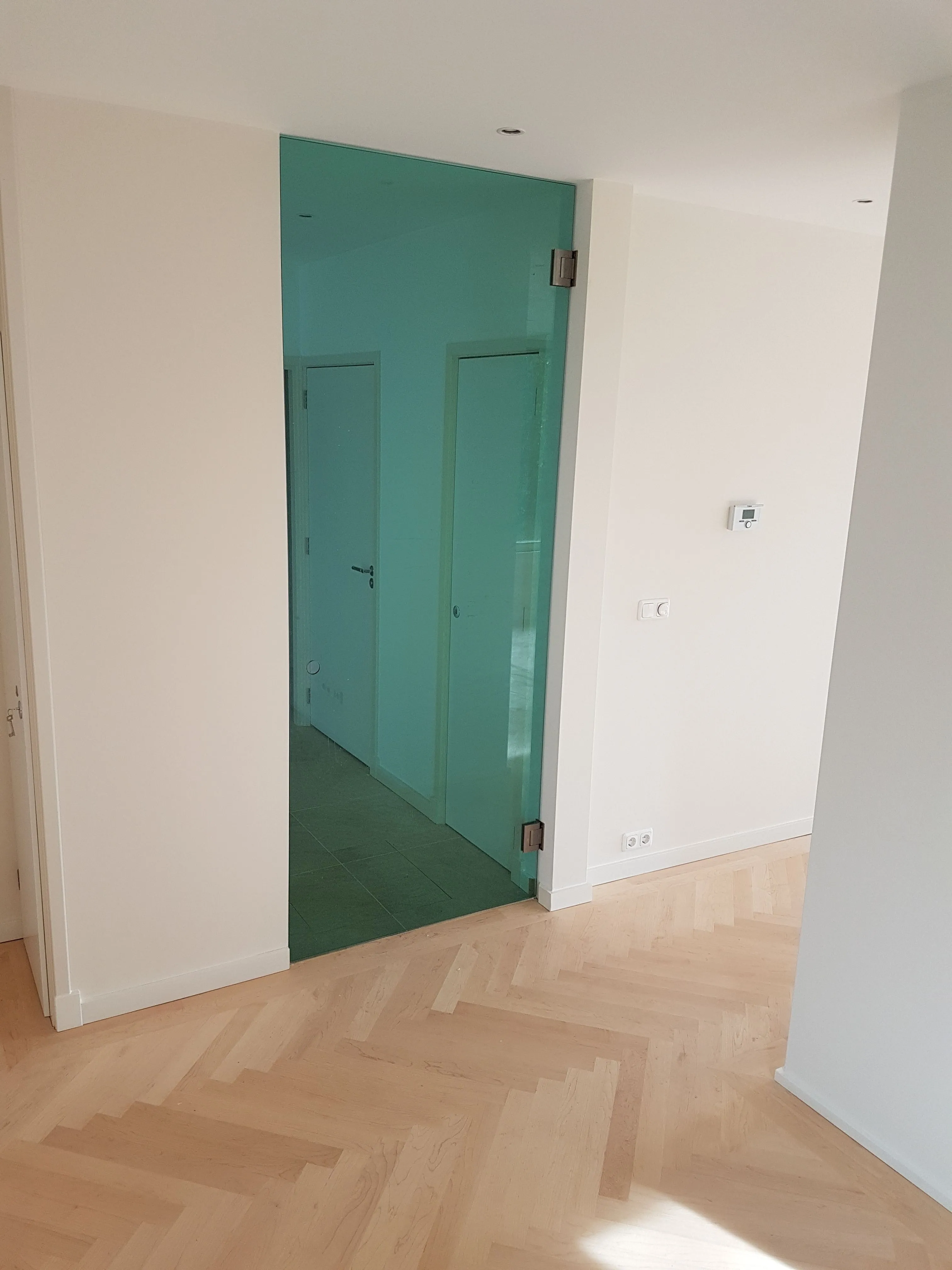 glazen deur groen glas