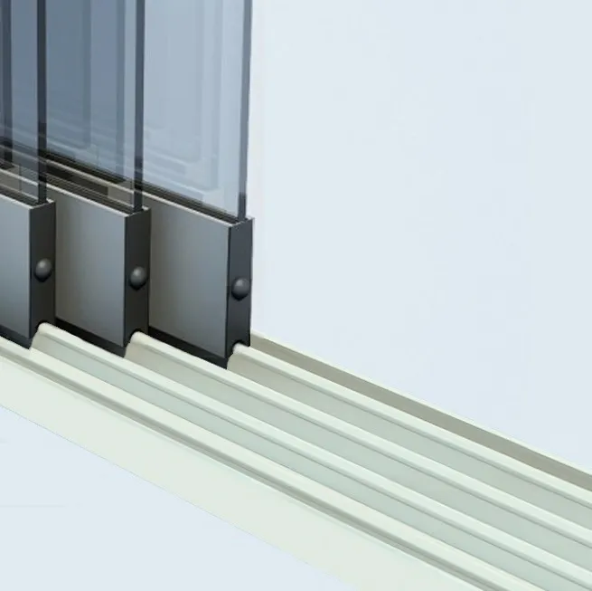 Glazen schuifwand rails
