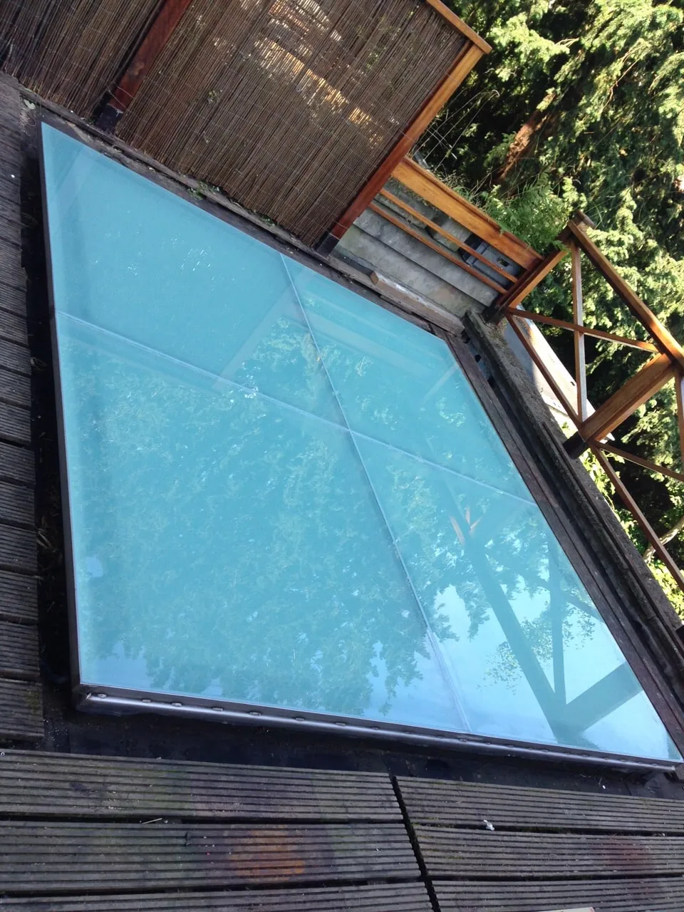 Beloopbaar glas in dakterras
