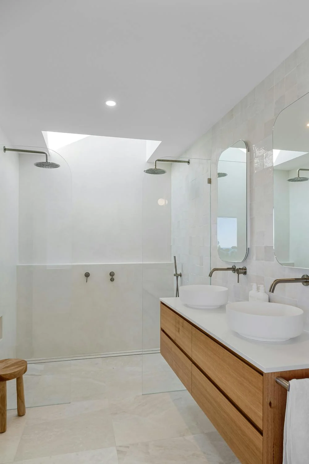 Glazen douche wand voor inloop douche