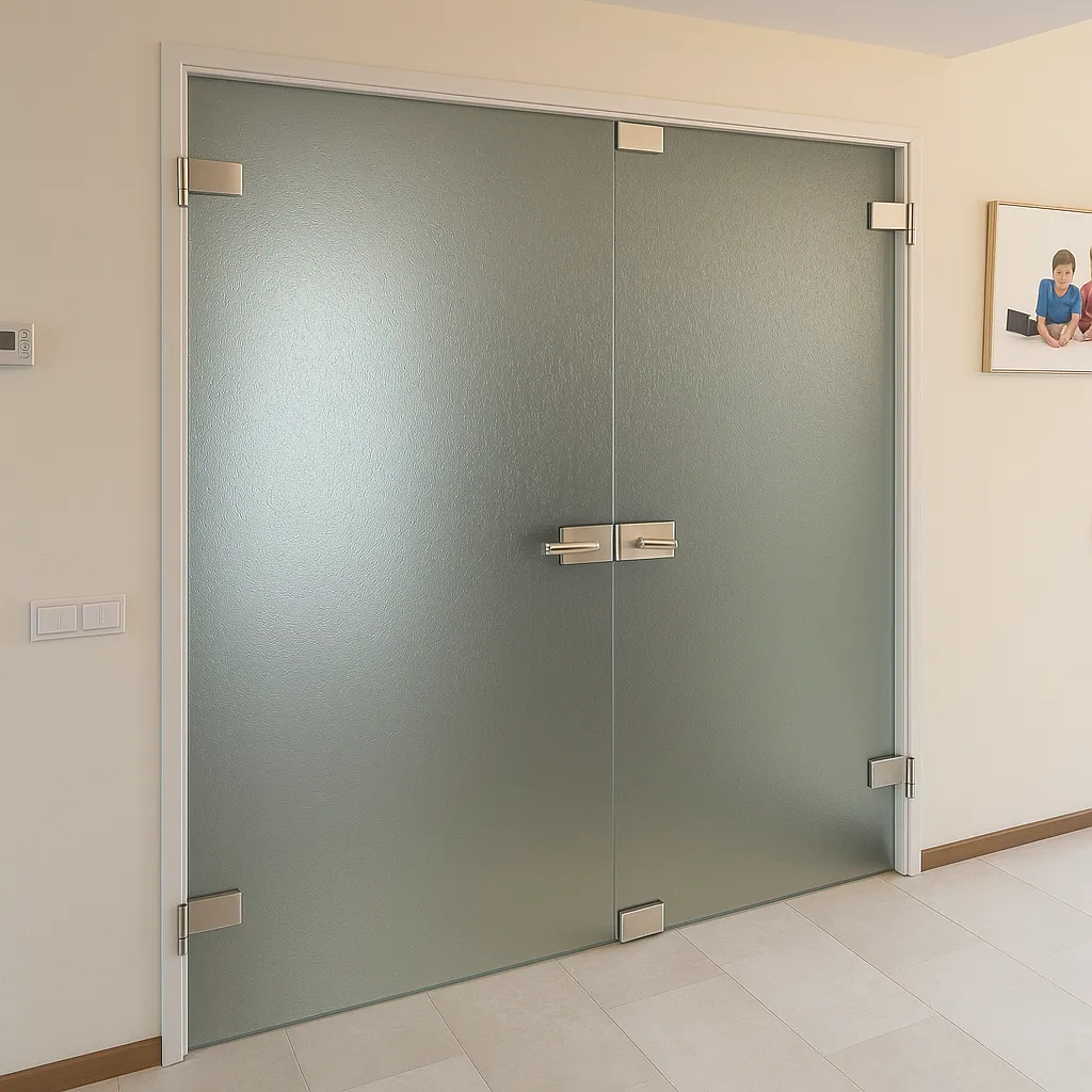 Dubbele deur van matglas