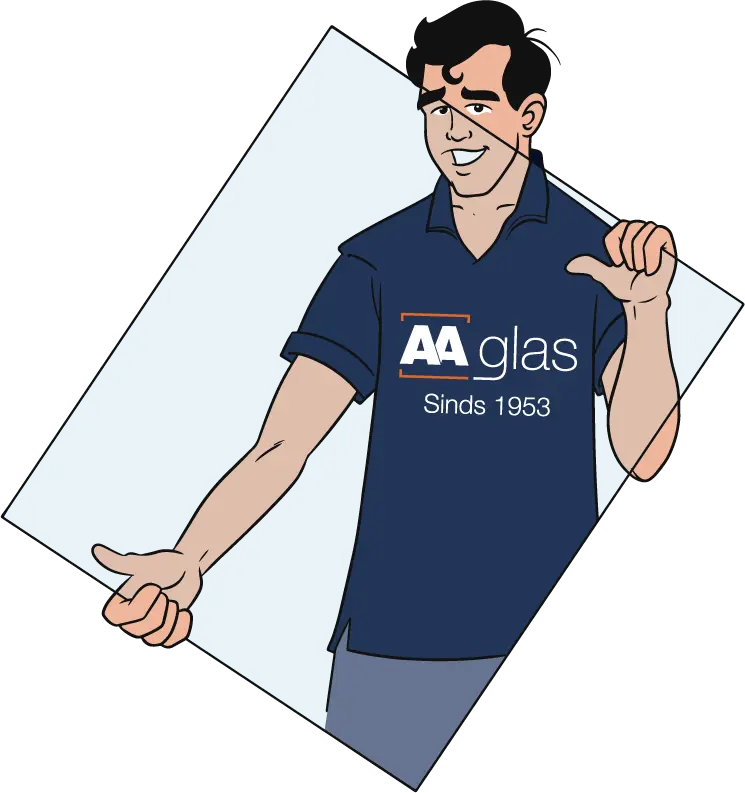 Illustratie van een AA Glas glaszetter
